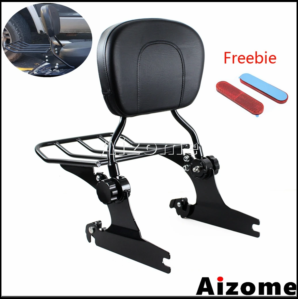 

Black Adjustable Backrest Sissy Bar Luggage Rack For Harley Softail Deluxe FLSTN FLSTNSE FLSTN CVO Hard Candy Custom 2005-2015