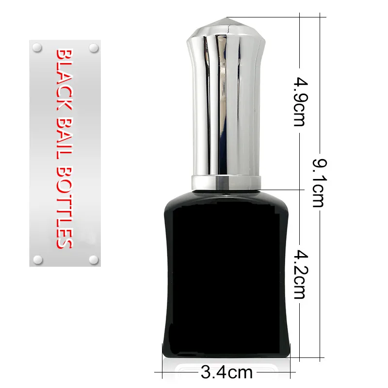 Wholesale 10ml Empty Nail Polish Bottles Contaiers Black Gloss Nail Gel Packing With Brush Bottles Nail Gule Containers