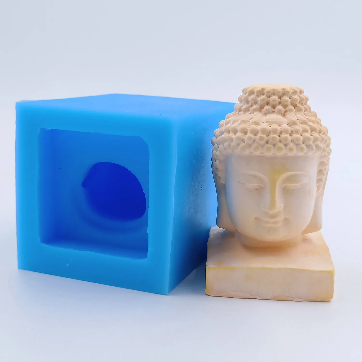 Mini Buddha Head Candle Molds, Wax Resin Epoxy, Gypsum Crafts Mold, Decorating Silicone Mold for Candle Making