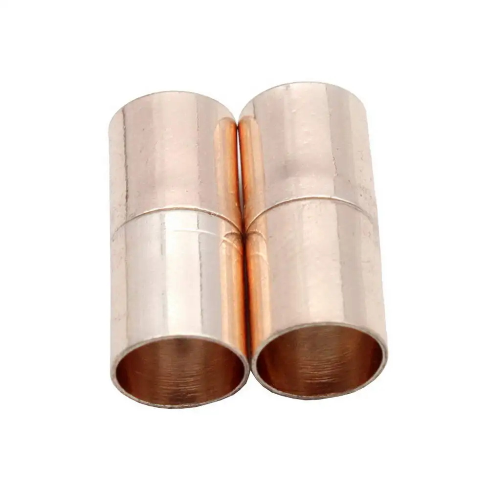 Aaazee 3 Pieces 8mm Diameter Hole Magnetic Clasp Cylinder Round Rose Gold