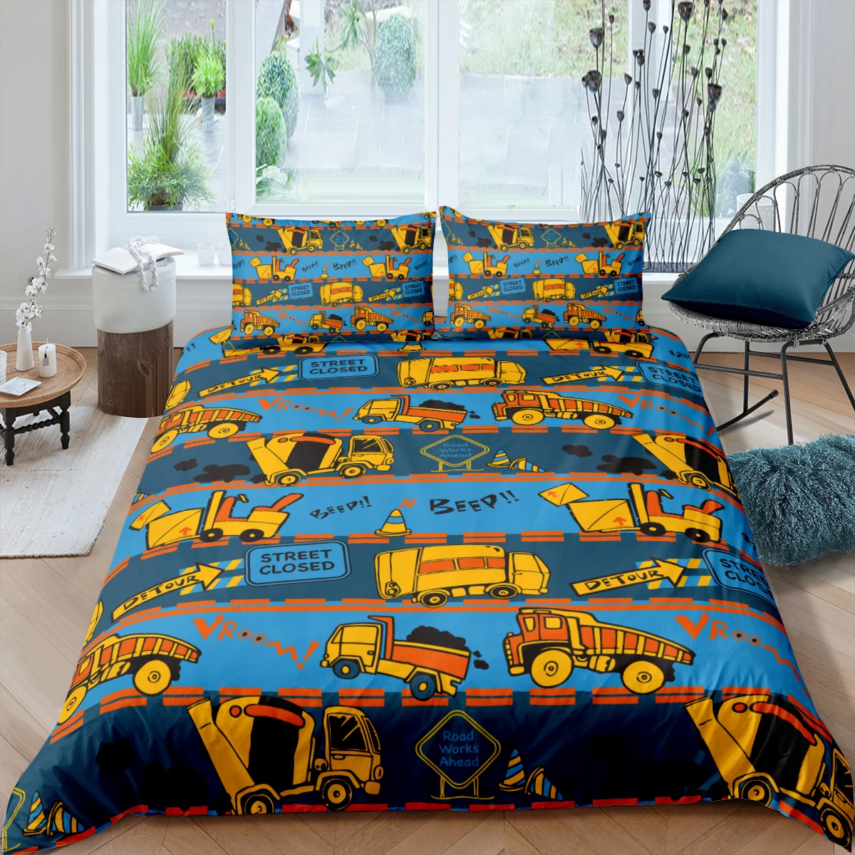 

3D Car Comforter Covers Cartoon Quilt Cover Set and Pillow Slips King Queen Super King Twin Double Full Size 180*210cm Beddings