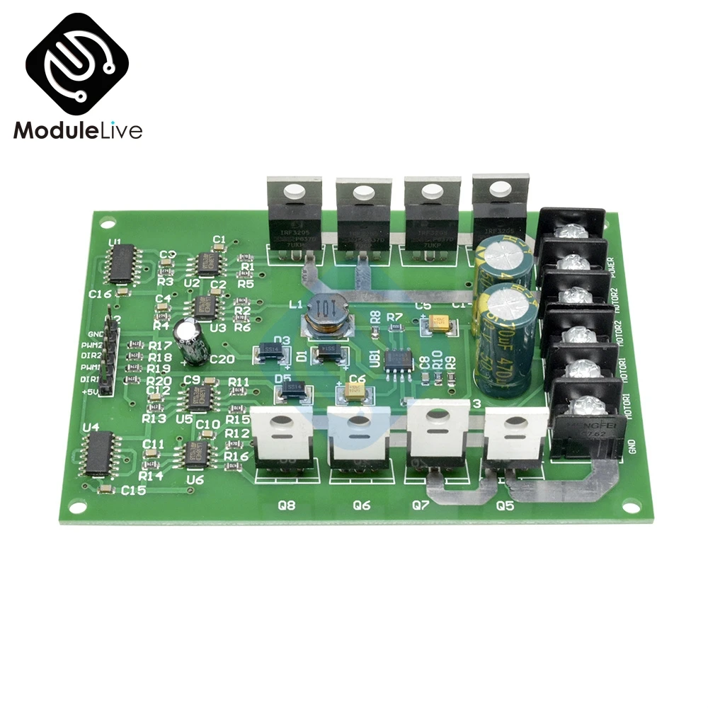 10A Peak 30A Dual Channel 2-CH DC Motor Driver Board Module High Power H Bridge DC 3-36V Strong Braking Function Drive