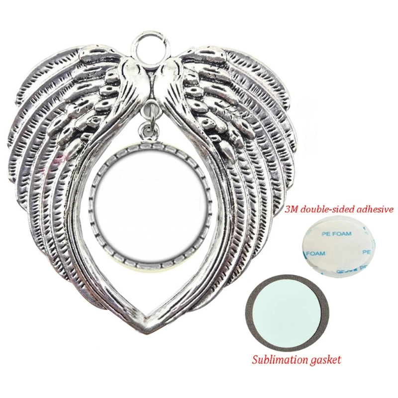 Sublimation Wing Ornament Decorations Angel Wing Shape DIY Photo Blank Hot Transfer Printing Pendant MDF Jewelry Making