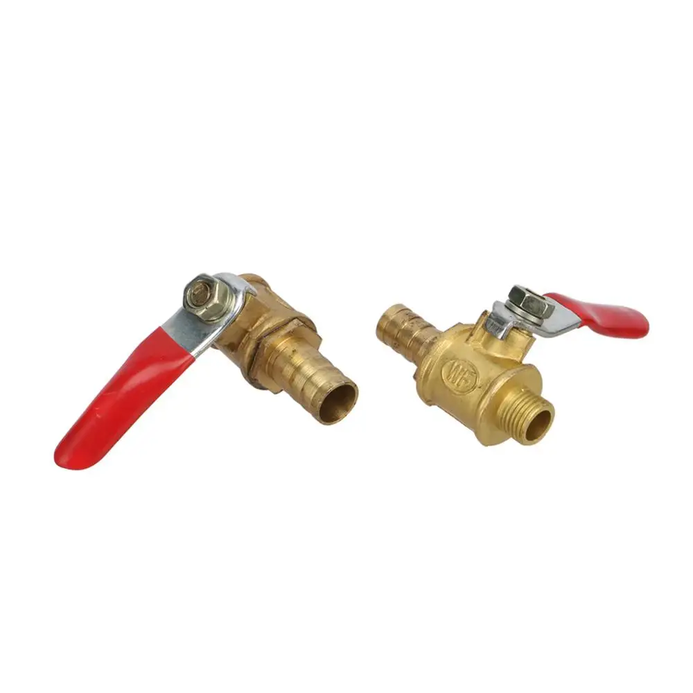 

2Pcs Garden 1/8" Male Thread to 8mm 10mm Barbed Brass Ball Valve Water Oil Air Gas Fuel Line Shutoff Ball Valve Pipe Fittings