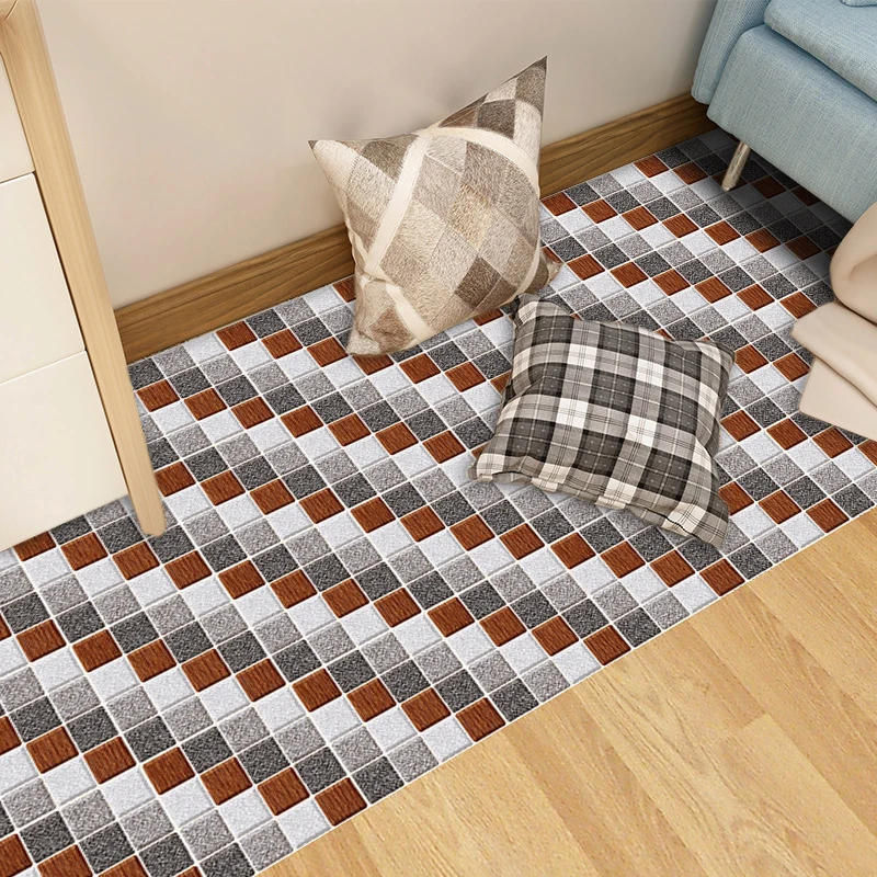 Mosaic Frosted Tiles Floor Stickers Home Decor For Kitchen Protect Desktop Wall Stickers Self-adhesive Anti-wear Vinyl Wallpaper