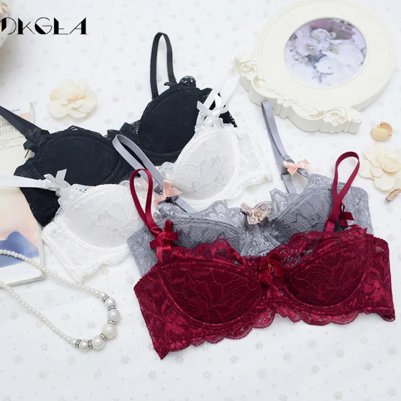 Fashion Black Sexy Bra Plus Size C D Cup Thin Cotton Underwear Women Lace Comfortable Brassiere Gray Bras Embroidery Lingerie