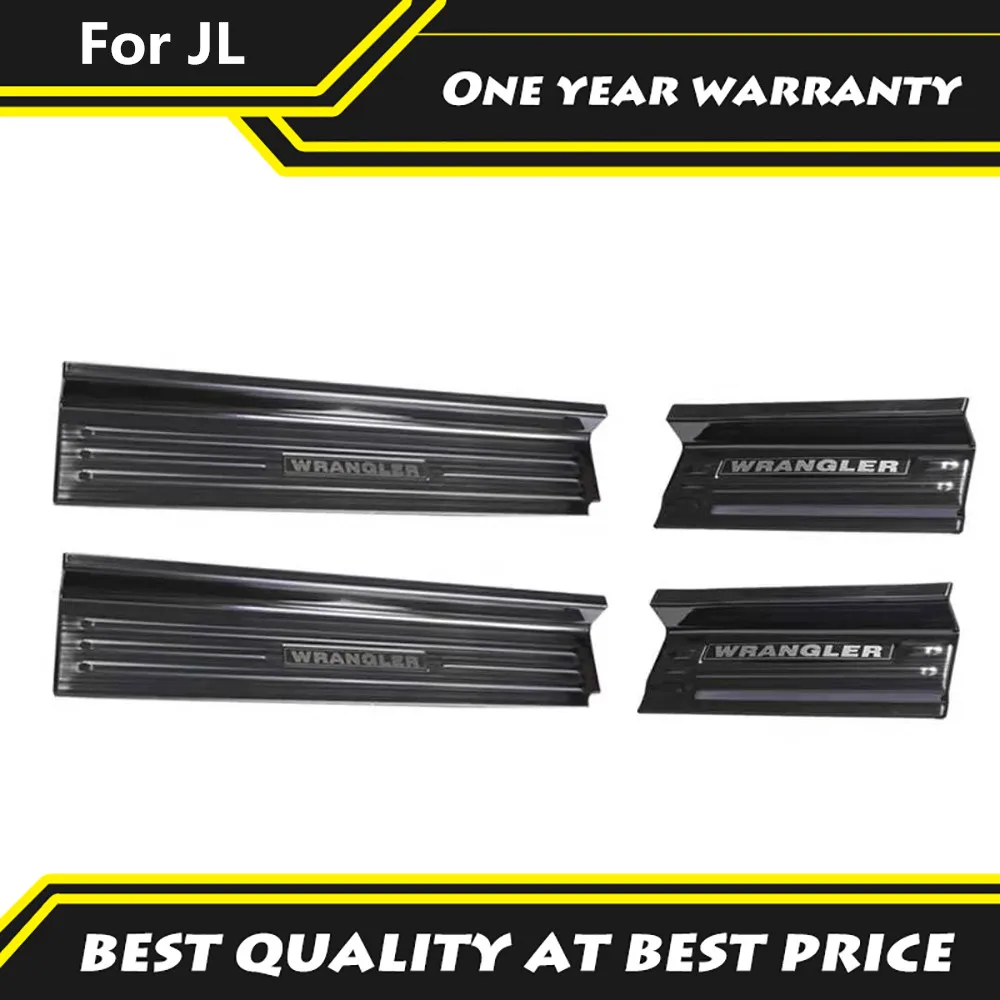 

4 Doors Stainless Steel Welcome Outer Pedal Door Sill Panle Fit For Jeep Wrangler JL 2018-2021 Car Protection Accessories