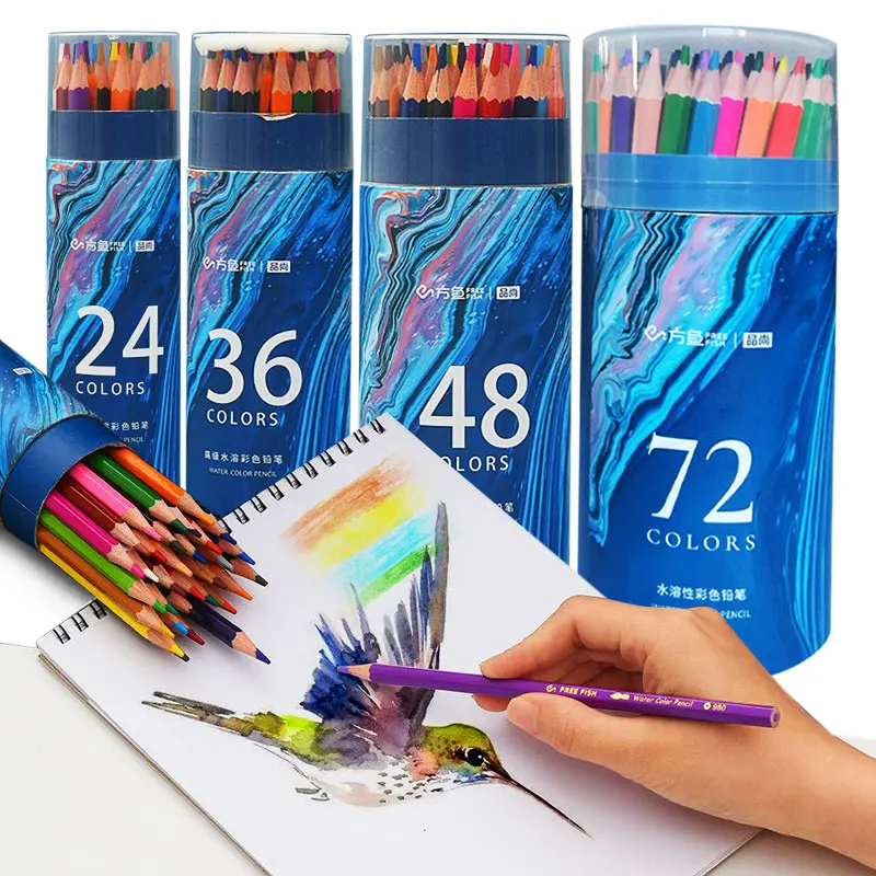 

12/18/24/36/48/72Pcs Watercolor Pencils Hexagon Wooden Handle Colored Pencil Set For Artist Painting Drawing Sketch Art Design