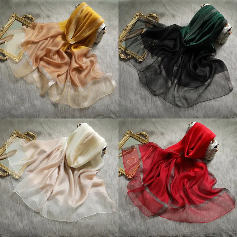 Rushed Solid Silk Women Scarf Warm Wool Shawls Lady Wraps Bufanda Floral Pashmina Embroidery Scarves Foulard Wholesale Hijab