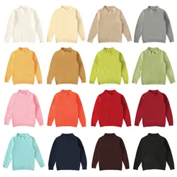 Kids Winter Sweater Solid Color Baby Girls Boys Sweaters Cotton Jumper Knitted Sweater Pullover Warm Outerwear