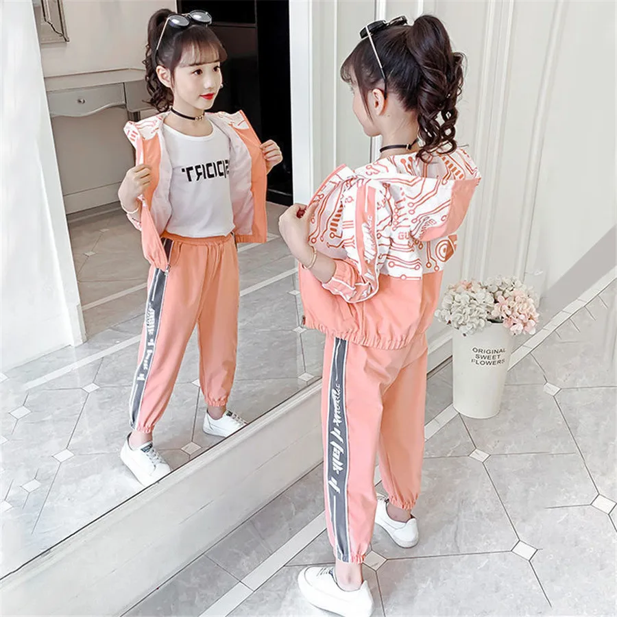 Girls Clothing Sets Teenage Autumn Tracksuit Kids Plus Size Sportswear Girls Suit Costume Sports Suits 6 8 10 12 years olds