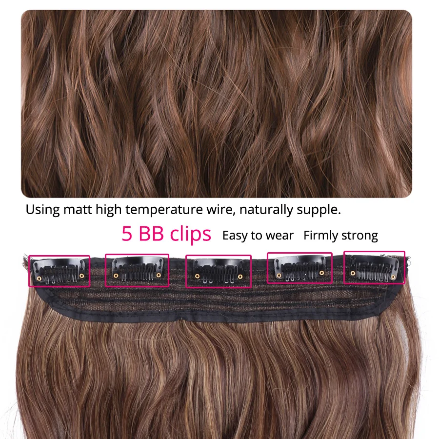 Alileader 22 polegada grampo sintético em extensões de cabelo arco-íris natural hairpieces 5 clipes em uma peça cabelo multi colorido corpo ondulado