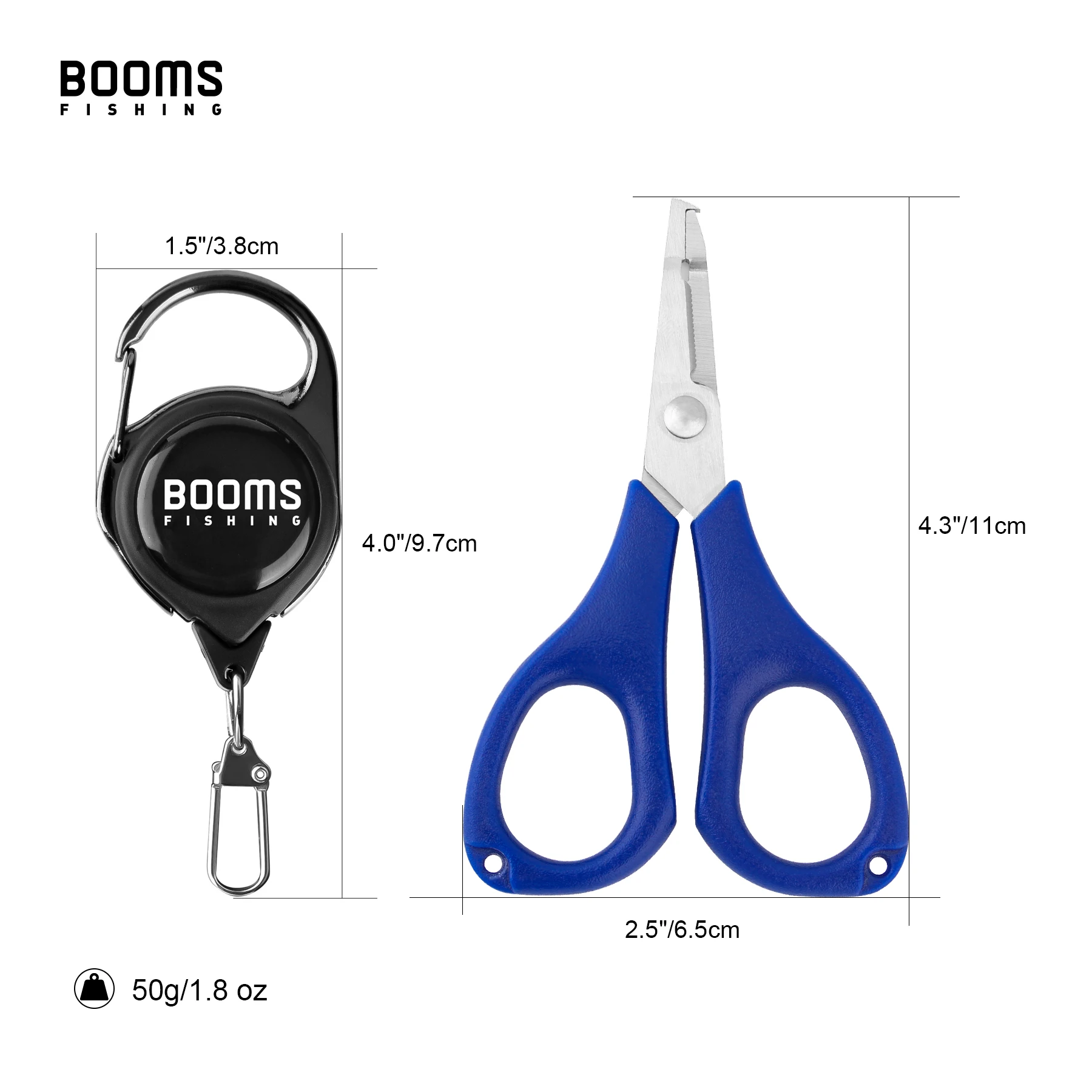 Booms Fishing S01 Braid Line Scissor Fishing Line Scissors with Retractable Badge Holder Carabiner Tackle Boxes Accessorie image 6