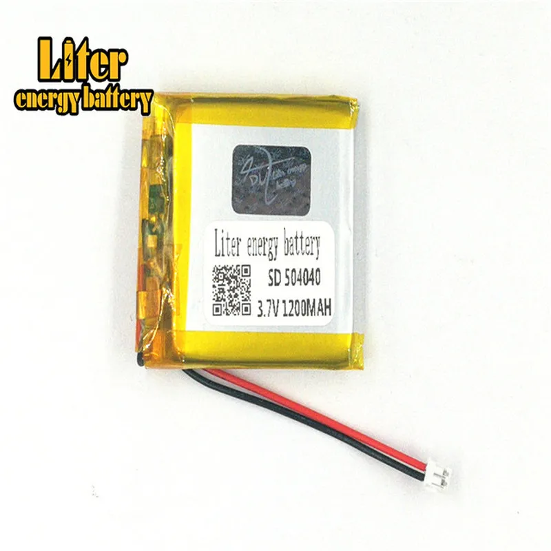 1.5MM 2pin connector 3.7V 504040 1200mah Rechargeable lipo polymer lithium battery MP3 MP4 MP5 small toys Bluetooth stereo