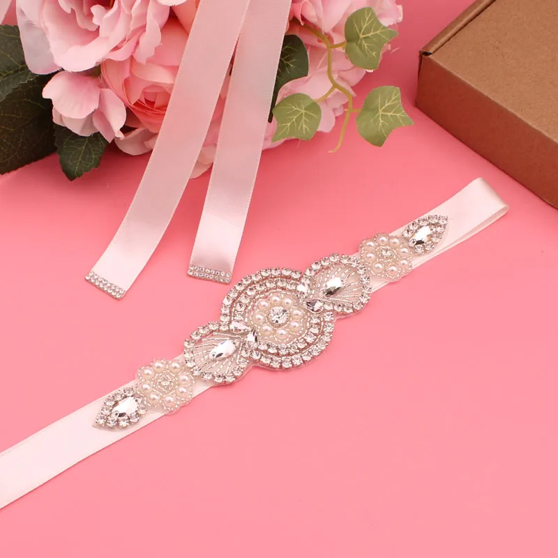 Women's rhinestone belt  handmade wedding accessories bridal belt best-selling bridal party white rhinestone belt