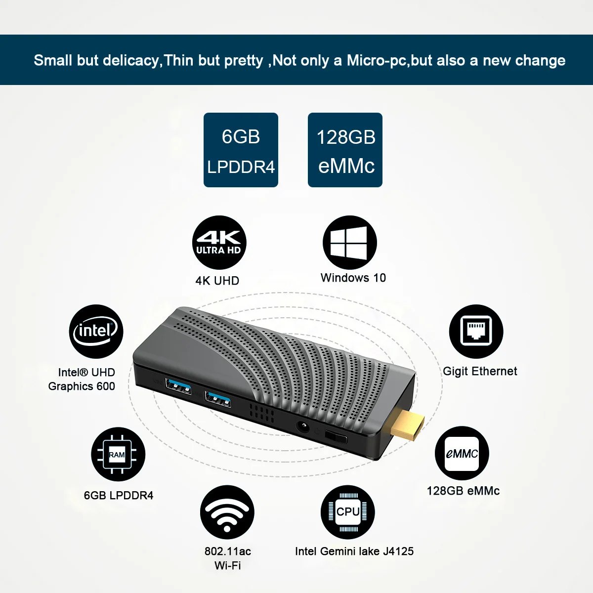 Computer cable so Gemini lakeJ4125 quad-core processor mini PC home small office hosts