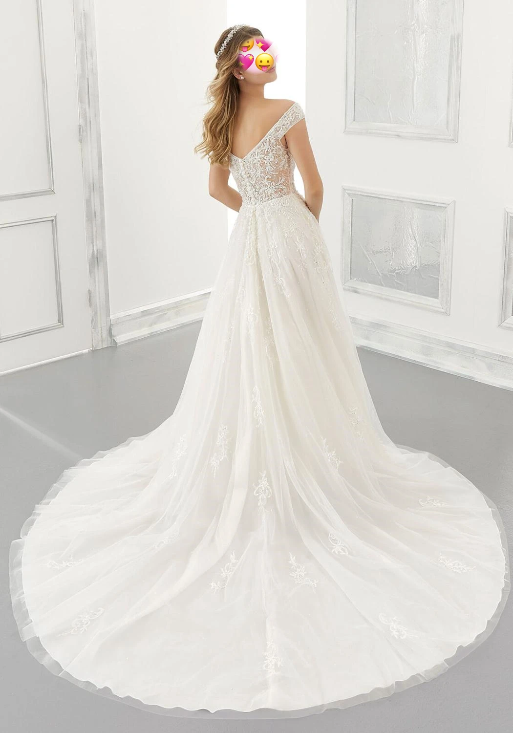 Kristall Perlen Hochzeit Kleider 2020 Vestido De Novia Durchsichtig weg Schulter Tüll Elegante V-ausschnitt Braut Kleid