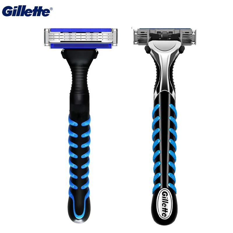 Gillette Vector 3 Safety Manual Razor for Men Face Beard Shaving Hair Removal 3 Sensor Excel Sharp Blades with Lubrication Bar