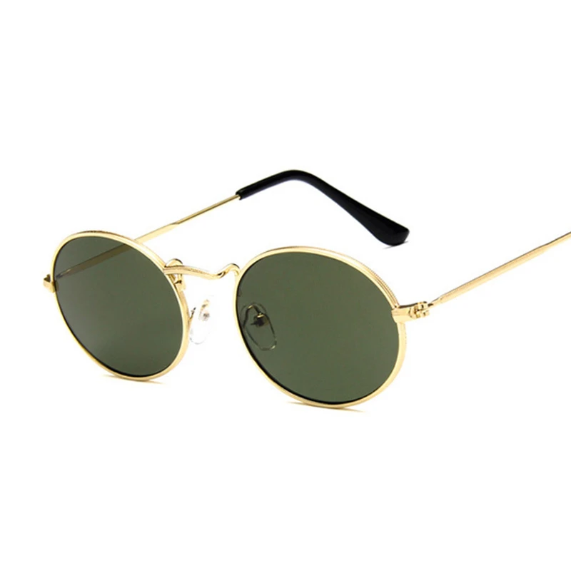 Vintage Oval Style Sunglasses Woman Metal Frame Retro Sun Glasses Male Female Clear Mirror Small Round Gafas De Sol Para Hombre