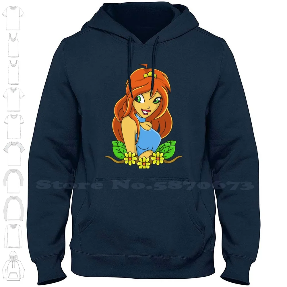 Bloom - 100% Cotton Hoodie T-Shirt Bloom Winx Cartoon Flower