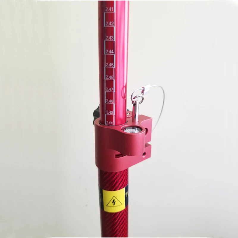 NEW Red Carbon Fibre Pole 2.5M for GNSS, GPS RTK Surveying, Total Station Prism