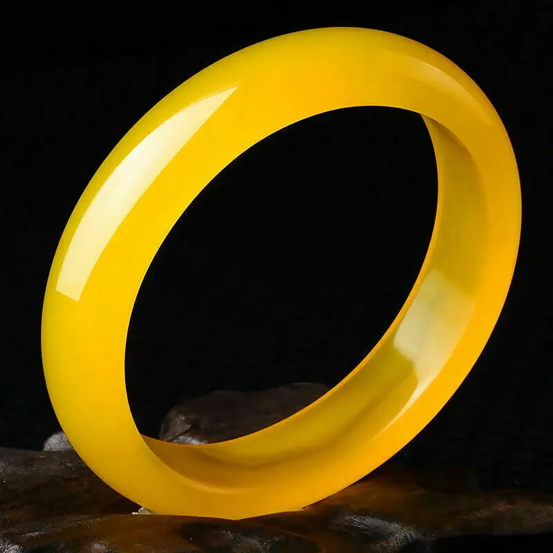 Natural Beautiful Yellow Jade jadeite bracelet bangle 60--62mm