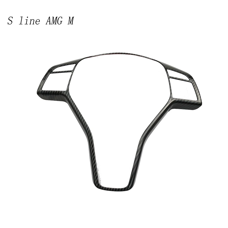 Carbon fiber Car Styling For Mercedes Benz A B C E Cla Cls Gla Glk Class X204 W204 Steering Wheel Buttons Frame Covers Stickers