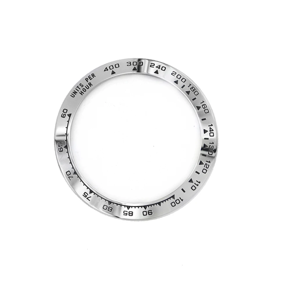 Imagem -06 - Rolamos Relógio em 316l Prata com Escritas Pretas Moldura de 38.6 mm para Rolex Daytona 116500 116520 de Alta Qualidade Aço Inoxidável