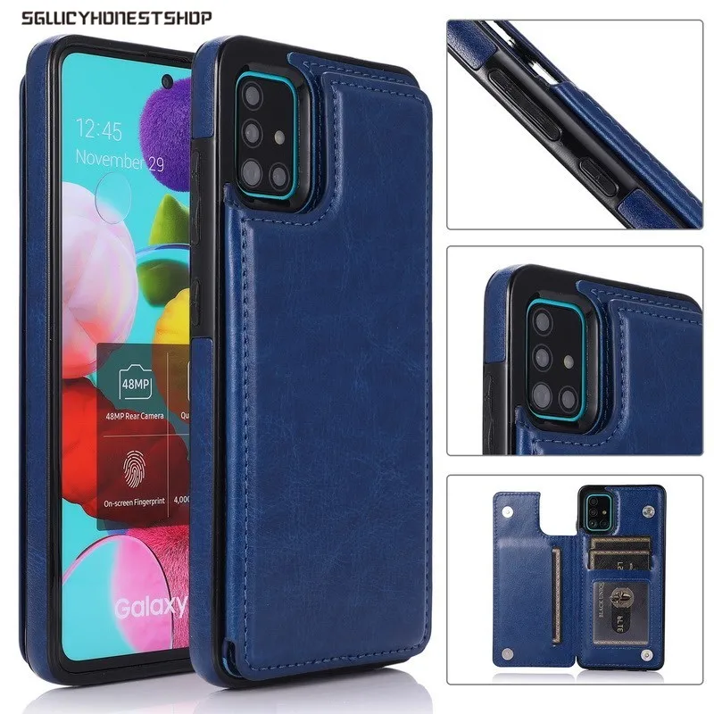 For Samsung Galaxy S20 UItra A51 A71 A50 A70 S10 Plus Note 10 Lite Credit Card PU Leather Flip Wallet Case Phone Holder Stand