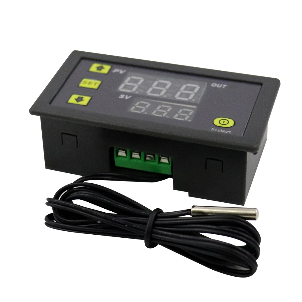 W3230 12V 24V AC110-220V Probe line 20A Digital Temperature Control LED Display Thermostat With Heat/Cooling Control Instrument