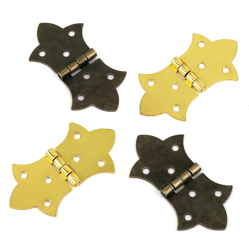 4PCS Antique Decorative Hinges Retro Iron Butt Hinges Jewelry Box Accessories for Making/Repairing Small Wooden Box Project