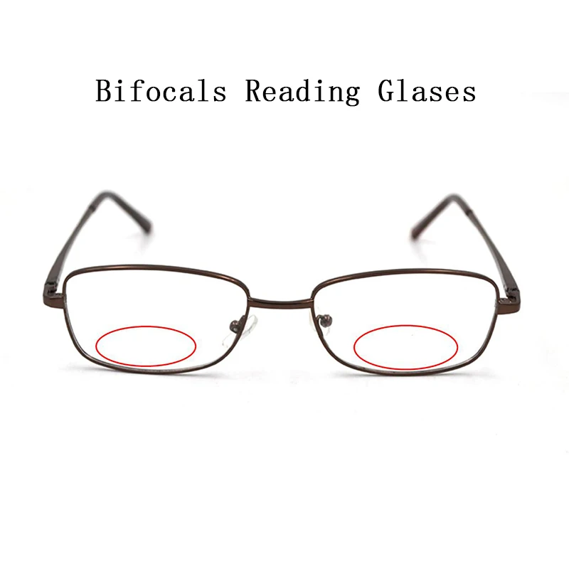 Unisex Retro Metal Bifocal Reading Glasses magnifier Women Men Look Near Far Presbyopia Spectacles Custom Prescription Lens N5