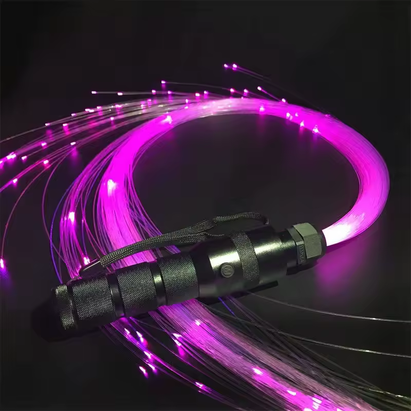 Chicote de fibra óptica LED Dance Pixel Space Whips Lanterna 40 modos de cores 360 ° Luz giratória para festa de dança mostra festival de música EDM