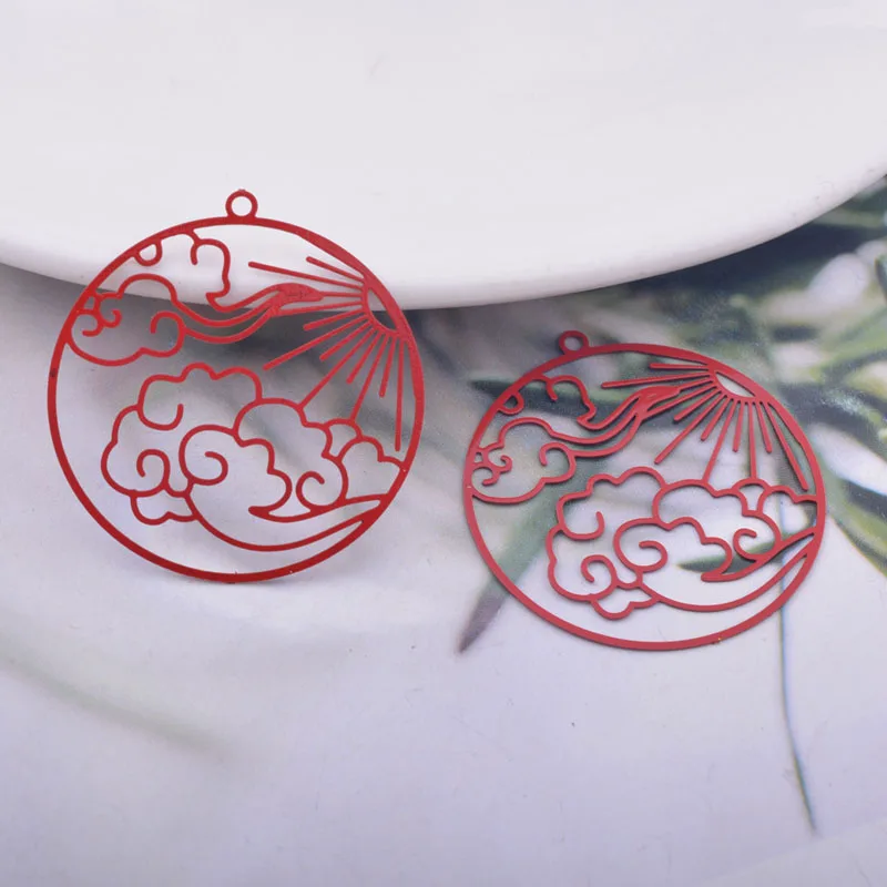 30 Stück AB6285 32*30mm lackierte Messing-Sonnen- und Wolken-Anhänger für DIY-Schmuck und Ohrring-Zubehör – Detail 11