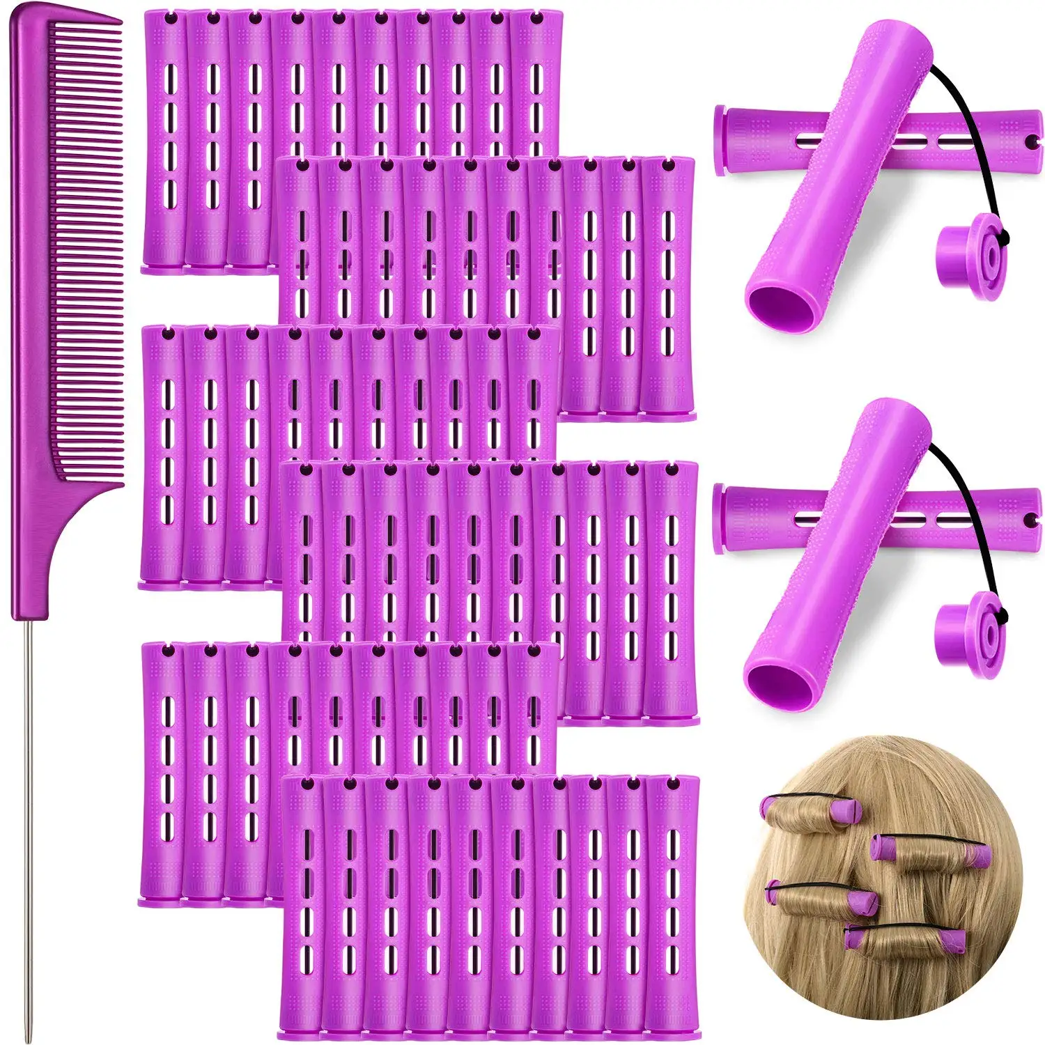 

60Pcs Hair Perm Rods Set Cold Wave Perming Rods Hair Roller Curlers Salon Curling Rollers Hairdressing Styling Tools