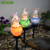Solar Lawn Lamp Outdoor Do Not Listen To Do Not Look Creative Landscape Decor Rabbit Path Light Waterproof Garden Night Light