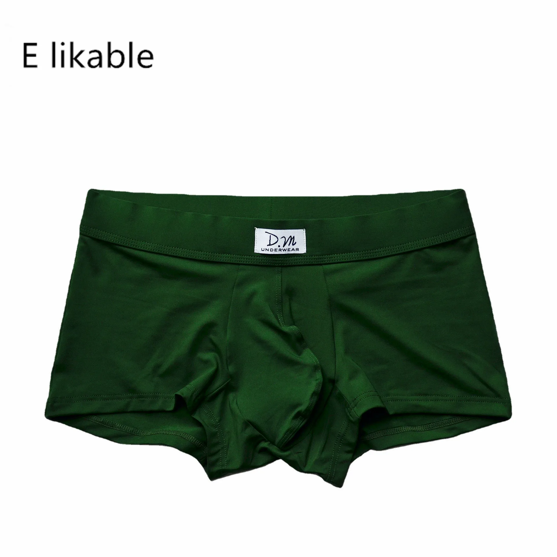 E likable youth comfortable simple men’s underwear fashion sexy solid color breathable mid-waist basic all-match boxer briefs