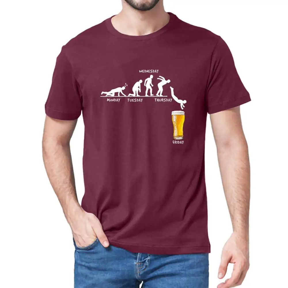 Week Craft Beer T Shirt Men Tops Short Sleeve T-shirt Mans Tshirt 100% Cotton Casual Funny T-Shirts Drunk Tee Alcohol Drinking