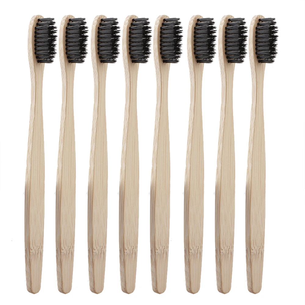 8pcs Travel Eco-friendly Bamboo Wooden Toothbrushes Bristle Oral Tooth Brush Teeth whitening Adult Oral Care