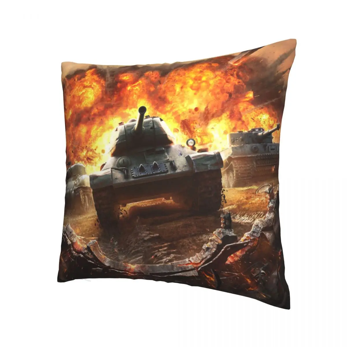 Cool Throw Pillow Case World of Tanks Self Propelled Gun War Ganme Cushion For Home Sofa Chair Decorative Hug Pillowcase