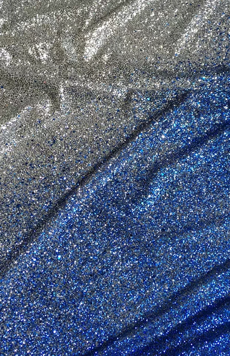 Glitter Bronzing Tulle Fabric Sparkle Sequins Blue Gradient Gold Silver DIY Decor Stage Dress Skirts Clothes Designer Fabric