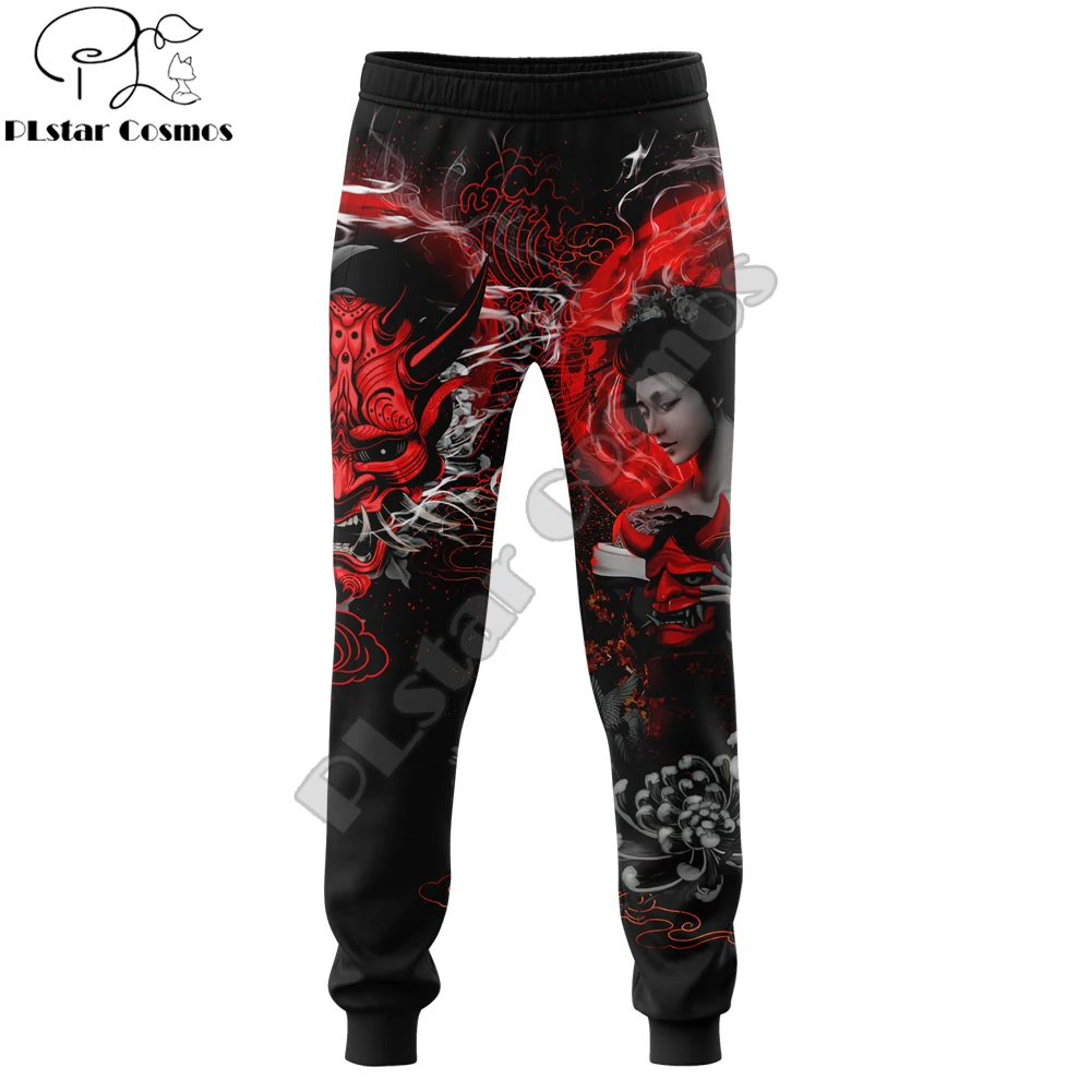 

Drop shipping Oni Mask Geisha Tattoo 3D Printing Mens Sweatpants Fashion Trousers Autumn Unisex Casual Joggers Pants CK-09