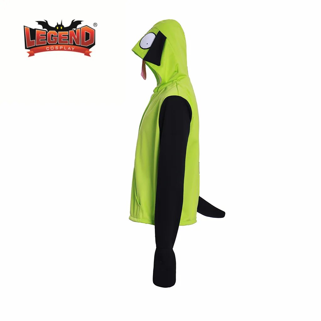 Jaqueta Cosplay Casual masculina, Zim Gir Doom Hoodie, Moletom adulto, Jaqueta com zíper