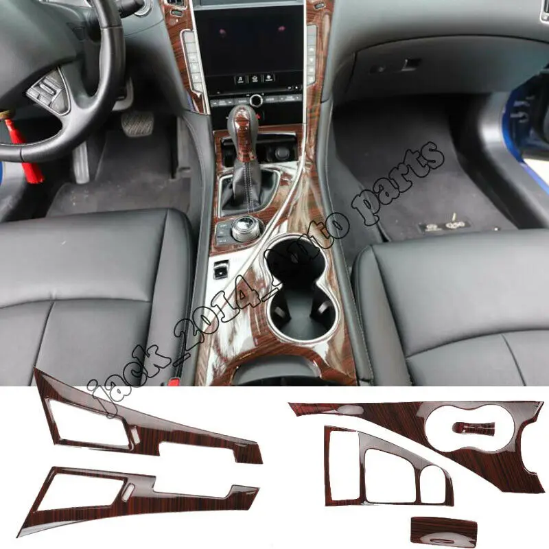 Peach wood grain Interior Trims Frame 6pcs/set Fit for Infiniti Q50 2014 2015