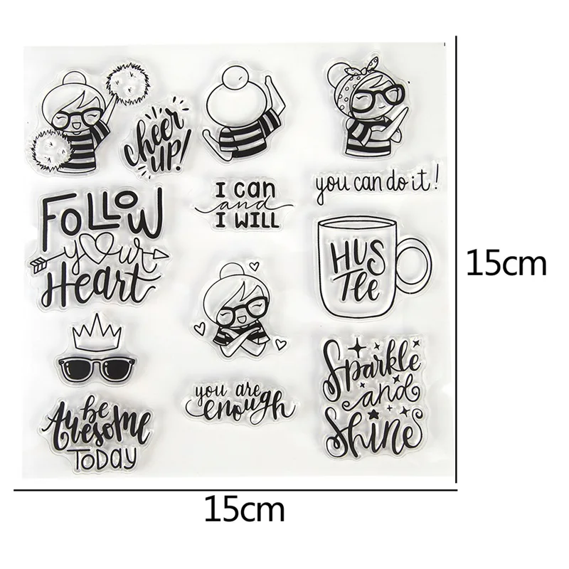 

New Style "Follow Your Heart" Transparent Silicone Clear Stamp For Scrapbooking DIY Craft Decoration Soft Stamp Photo Album