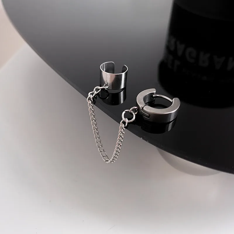 1 Piece Stainless Steel Painless Ear Clip Earrings for Men Women Punk Silver Color Non Piercing Fake Earrings Fashion Jewelry