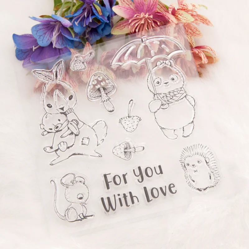1pc Easter Bunny Transparent Silicone Stamp DIY Scrapbooking Rubber Coloring Embossed Diary Decor Template Reusable 11.5*12.5cm