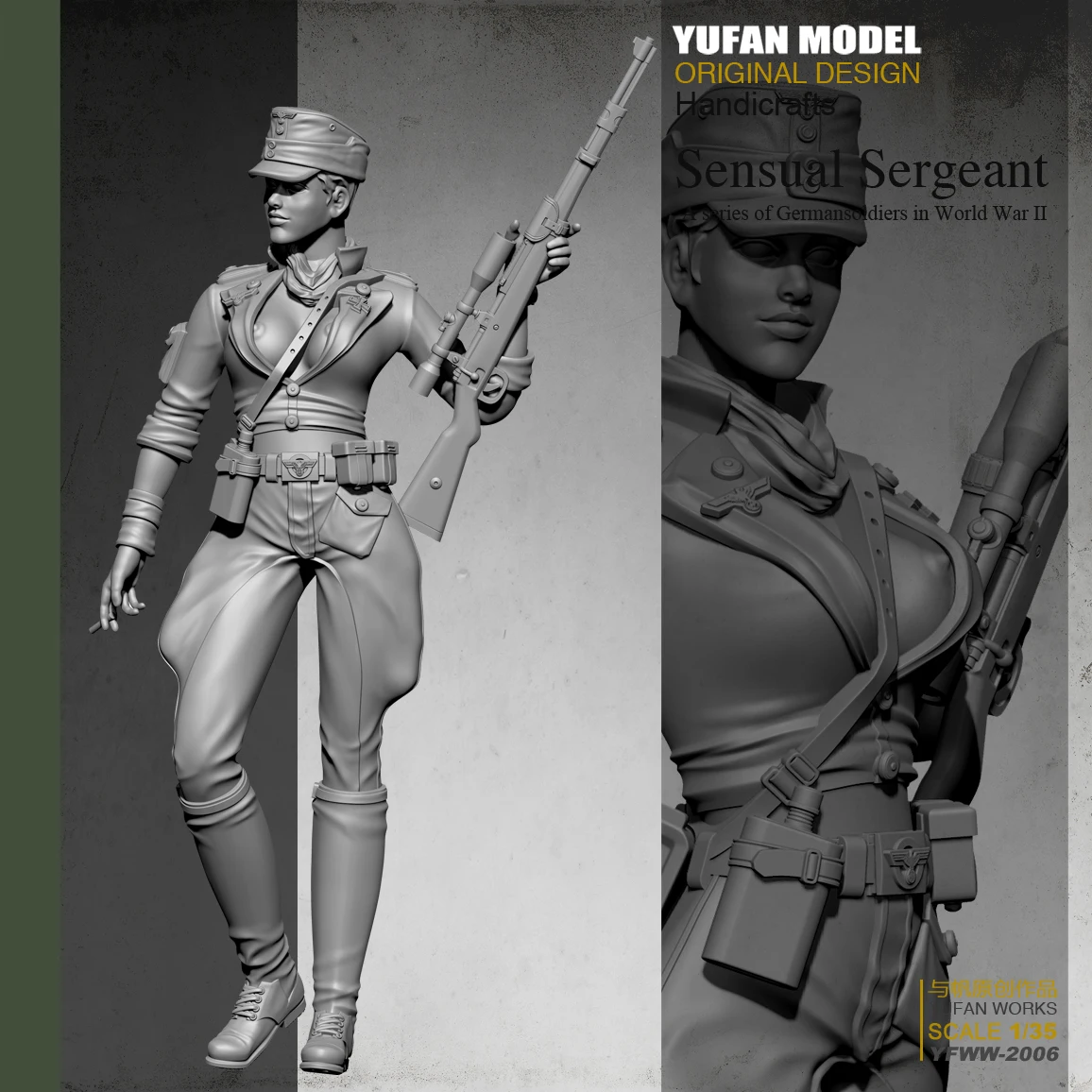 Yufan Model  1/35  Female Sniper Resin Soldier  Colorless And Self-assembled Yfww-2006