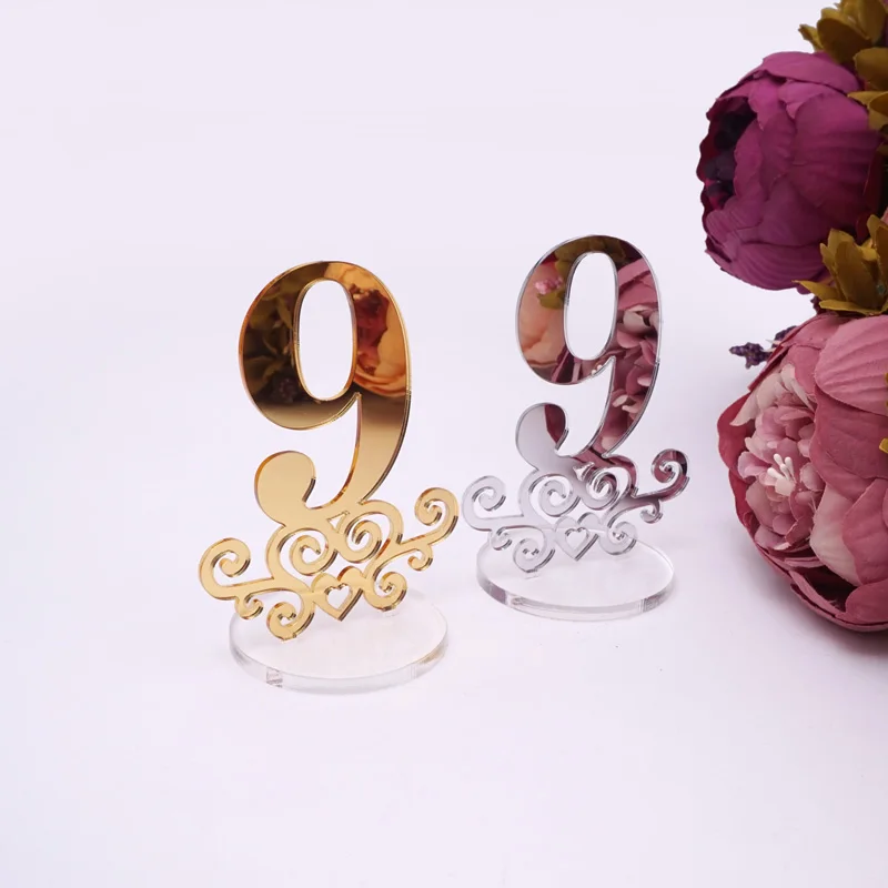 One Sets Of Acrylic Table Numbers Birthday Desktop Cards Wedding Baby Shower Table Holder Party Decoration