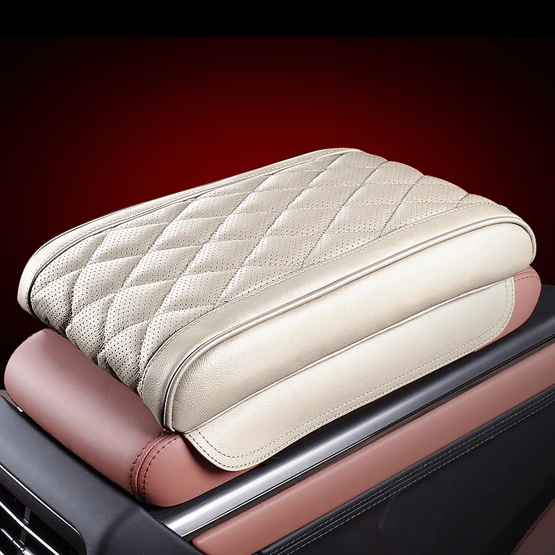 Leather Center Console Cushion Car Armrest Cover Mat Memory Foam Elbow Support Dustproof Auto Armrest Cover Pad Car Parts